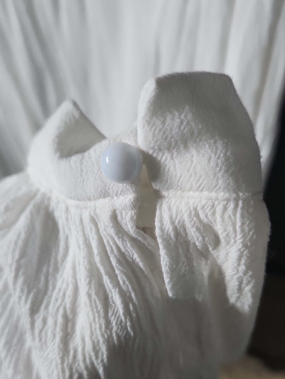 White Crochet-Yoke Long Sleeve Peasant Blouse - Picture 7 of 9